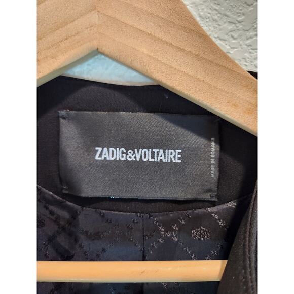 Zadig & Voltaire Deluxe Blazer Black Crystal Skull Embellishment‎ Size 40 - Picture 5 of 10